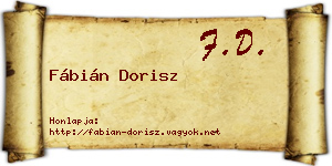 Fábián Dorisz névjegykártya